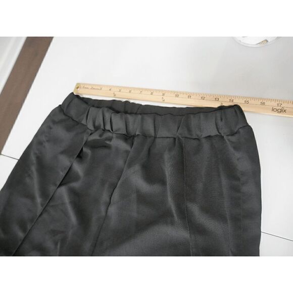 Black Short-Sleeve Top & Open side Wide-Leg Pants L #1804-C8 - Picture 5 of 11